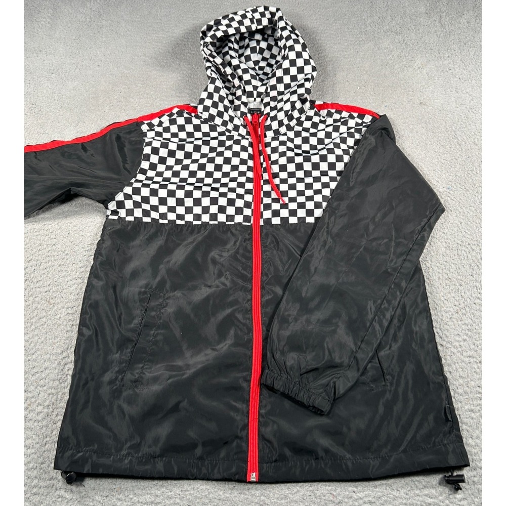 Beautiful‎ Giant Jacket Men's Small Black Checkered Windbreaker Hiking Gorpcore